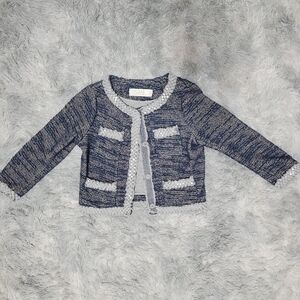 NWT Anthropologie Isani Massey Cropped Tweed Beaded Trim Jacket, Small